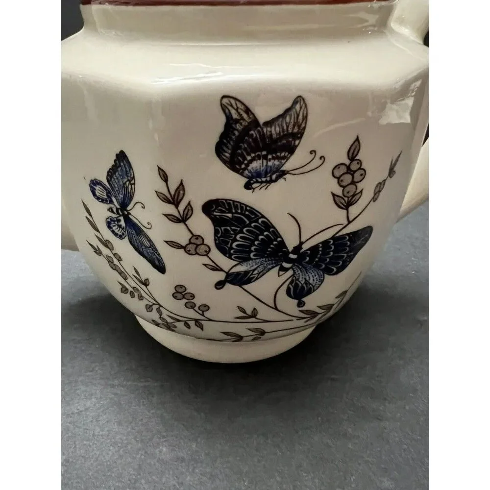 Vintage Ceramic Butterfly Teapot Made in Taiwan